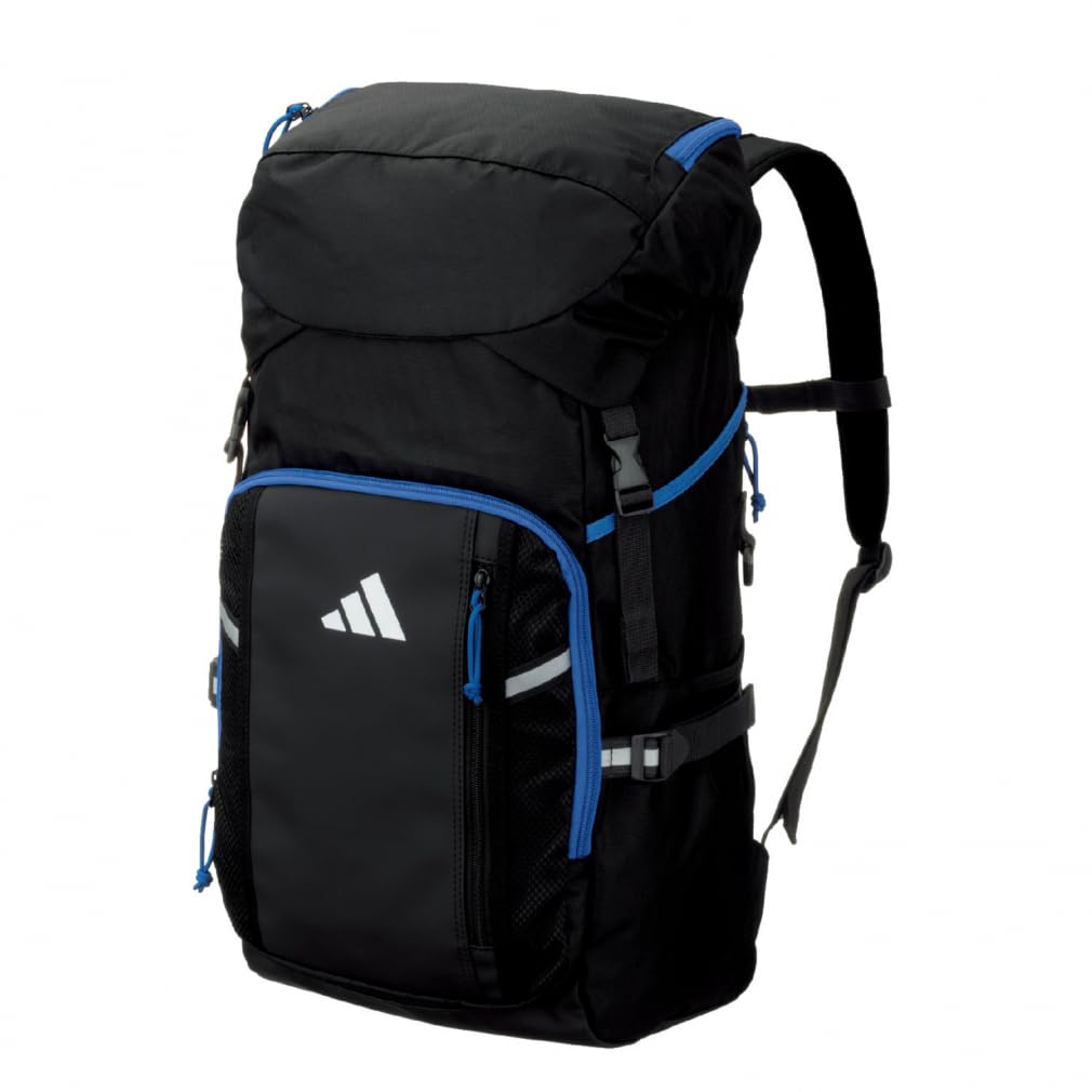 【送料無料】[アディダス] サッカー ボール用デイパック リュック バッグ 容量 24L/27L/30L/32L/35L/40L 色：ブラック/ブルー、サイズ：横31x縦52x奥行18cm