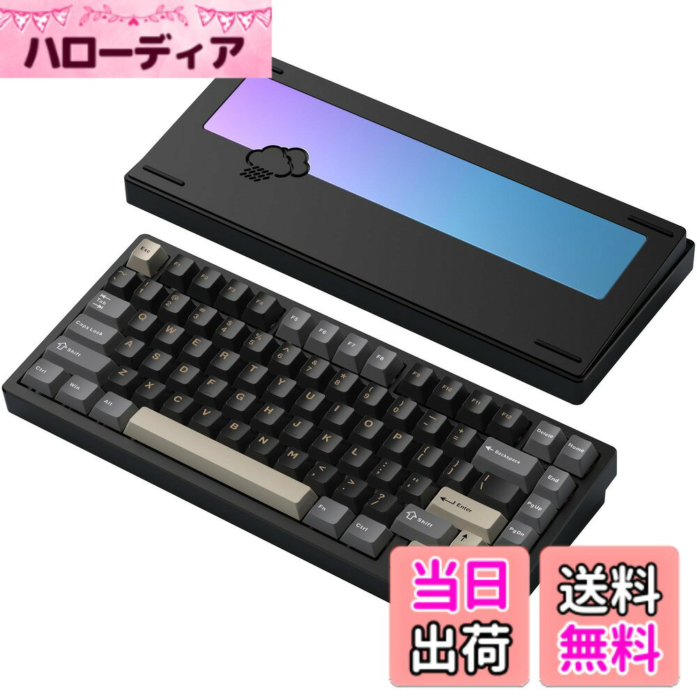 【送料無料】【WOBKEY Rainy 75キーボード】雨音のような打鍵音 メカニカルキーボード 3WAY接続 OS互換性 ホットスワップとVIAの対応 カスタマイズ性 ガスケットデザイン アルミニウム素材使用 RGBバックライト