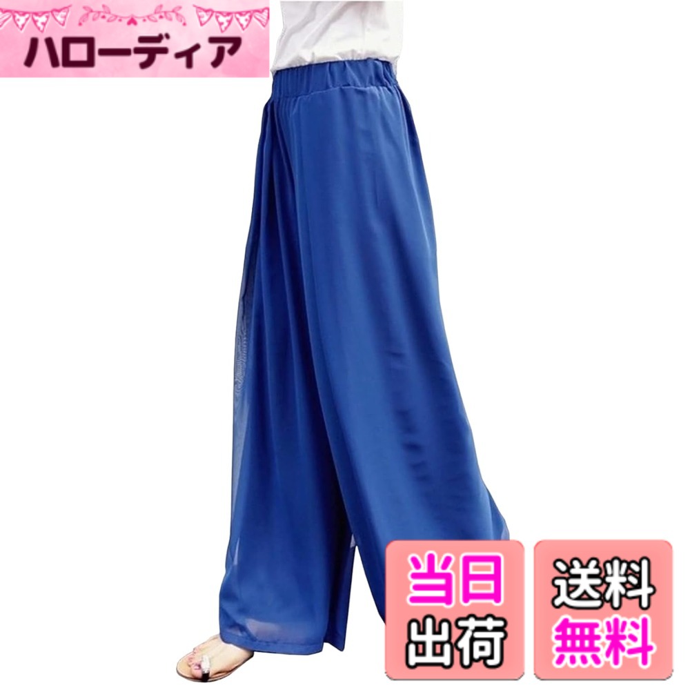 【送料無料】[Merelop Ceto] ワイドパンツ レディース シフォン ガウチョパンツ ハ...