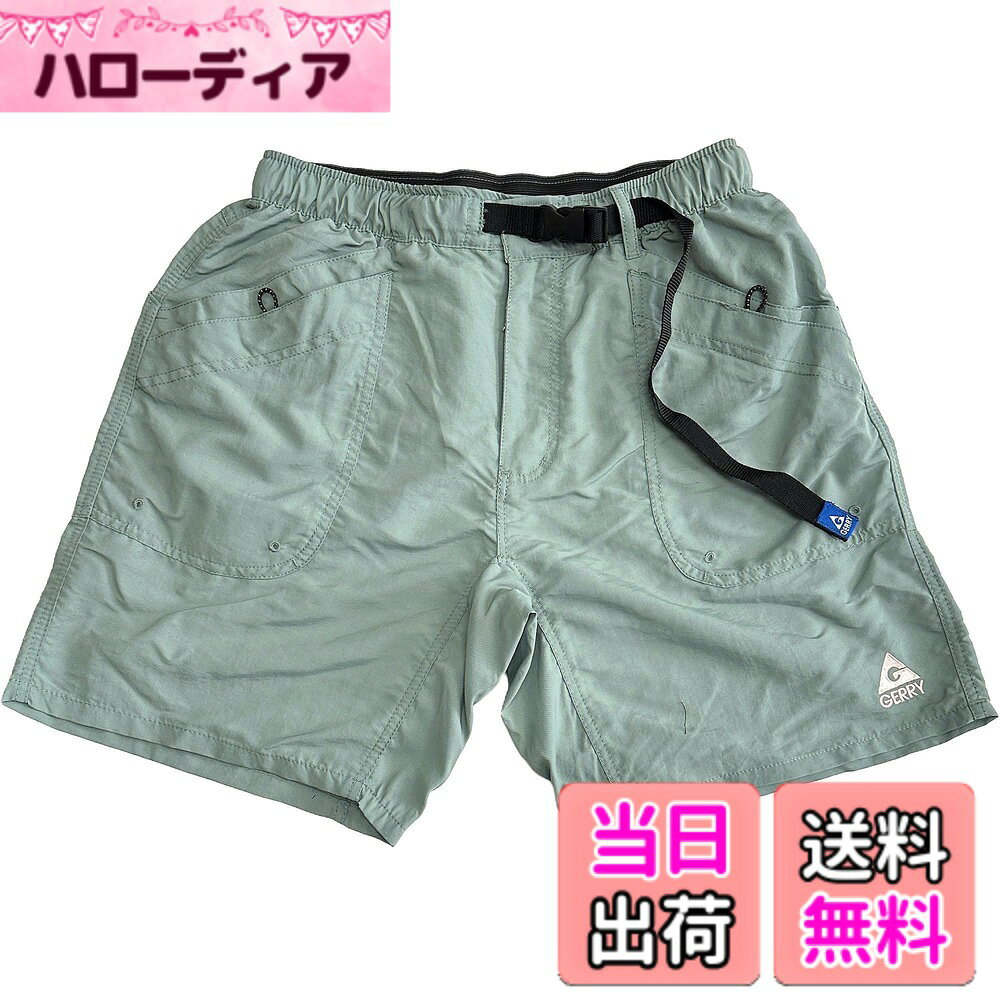 【送料無料】[ジェリー] クライミングパンツ ハーフパンツ ガーデニング ナイロンパンツ 色：グリーン、サイズ：M