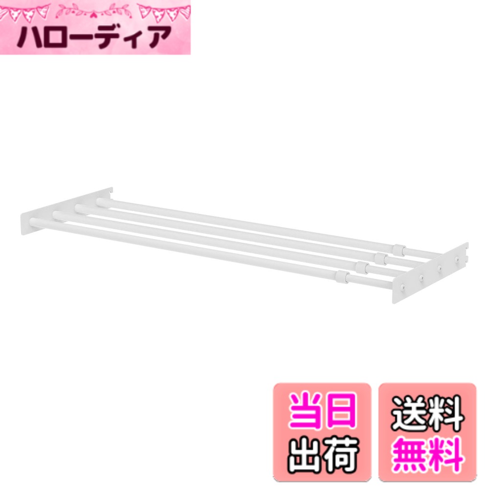 商品情報商品の説明初心者でもクオリティの高いインテリア収納が作れるShelf Rail主な仕様 【サイズ】幅 70~110cm x 奥行 27.9cm x 高さ 4.3cm　【使用荷重】使用荷重：10kgbr【カラー】マットホワイト【セット内容】ベース金具(2本)、パイプセット(4本)、六角レンチ(1本)初心者でもクオリティの高いインテリア収納が作れるShelf Rail（シェルフレール） シリーズの伸縮ラックパーツです。同シリーズのレールパーツに取り付けてご利用ください。ラブリコの基礎パーツ《2x4アジャスター》や《浮かせる家具ブラケット》と組み合わせれば、壁にネジ穴を開けることなくダメージを最小限にして設置できます。壁一面での使用はもちろん、小さい空間にも対応可能。ラックとハンガーバーは伸縮自在。木材の長さも好みに調節すれば、デッドスペースにもぴったりの家具が完成します。