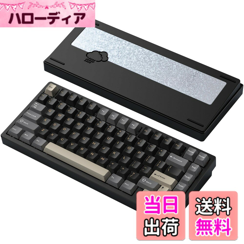【送料無料】【WOBKEY Rainy 75キーボード】雨音のような打鍵音 メカニカルキーボード 3WAY接続 OS互換性 ホットスワップとVIAの対応 カスタマイズ性 ガスケットデザイン アルミニウム素材使用 RGBバックライト