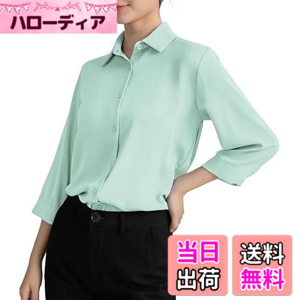【送料無料】[YASHIGE] シャツ ブラウス レディース 七分袖 洗える キレイめ ビジ...