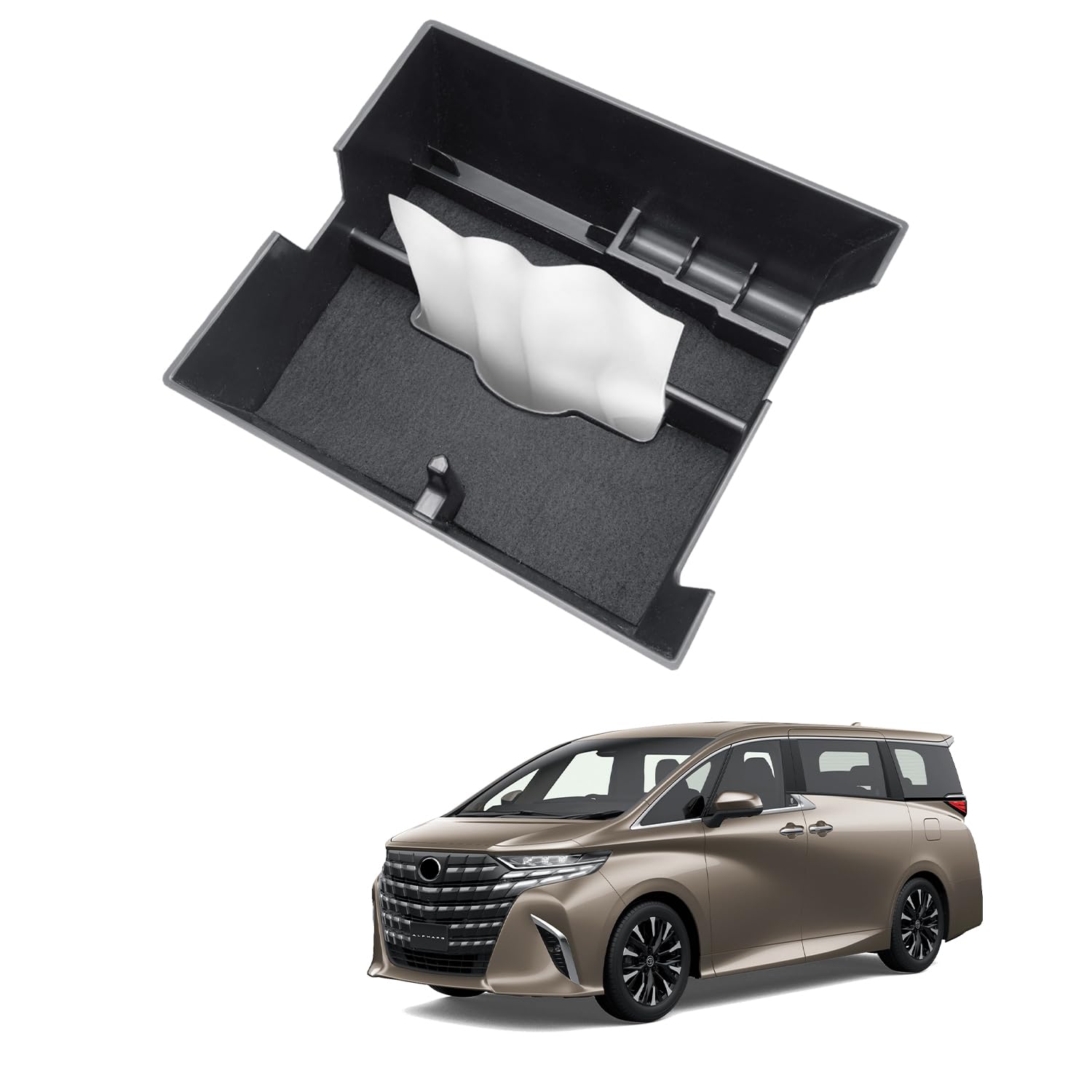【送料無料】HUAHAO カーアクセサリ・車種専用コンソールボックス 車用センターコンソールトレイ 色：ブラック