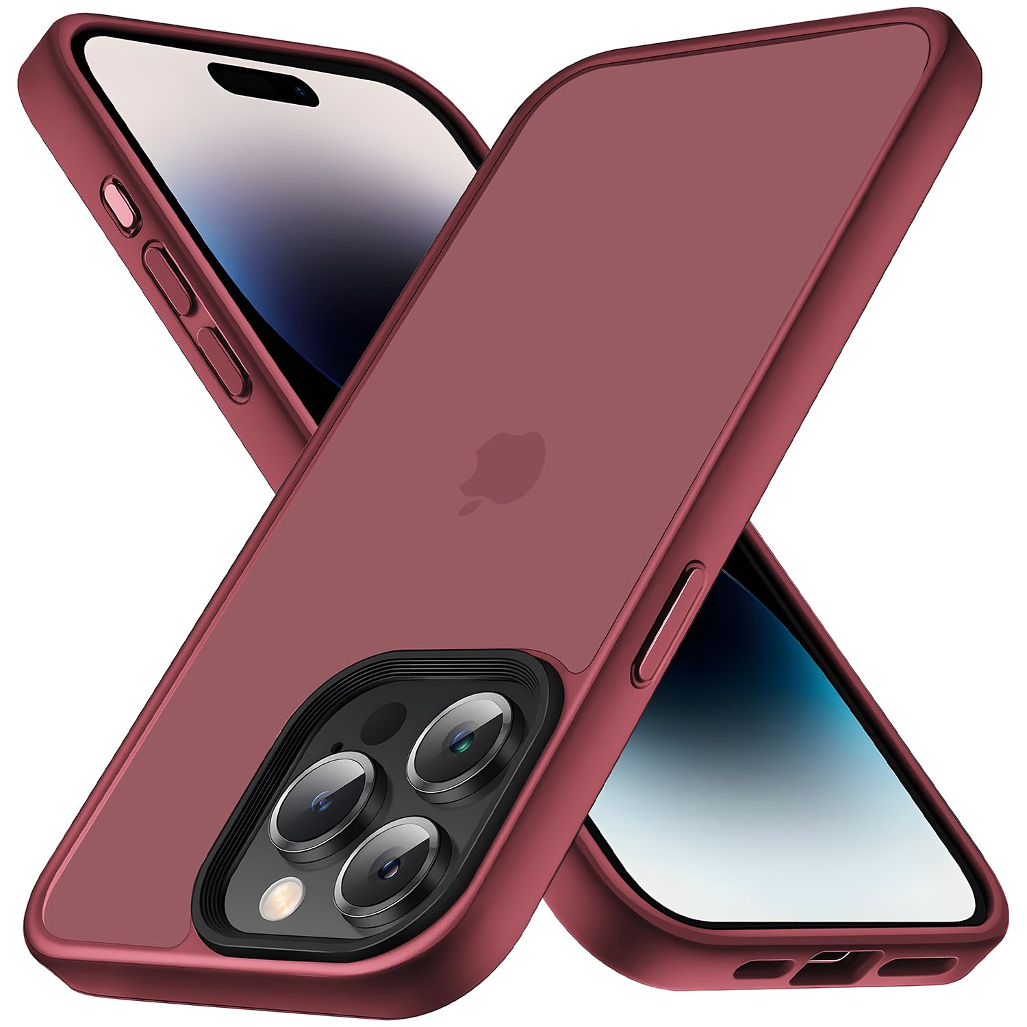 【送料無料】COSOIK iPhone 15 16Pro 17 Pro Maxケース 色：バーガンディ、サイズ...