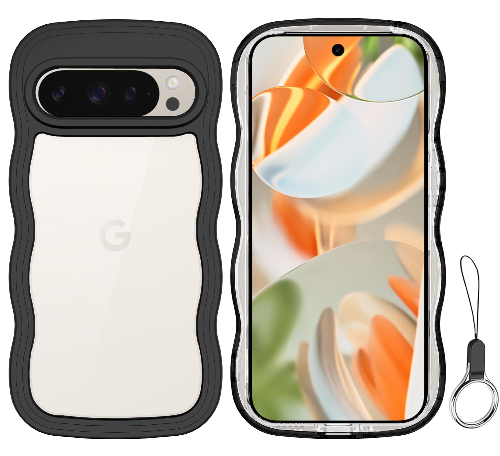 【送料無料】HILEGENER Google Pixel 6A かわいい ケース 波状フレーム うねうね ...