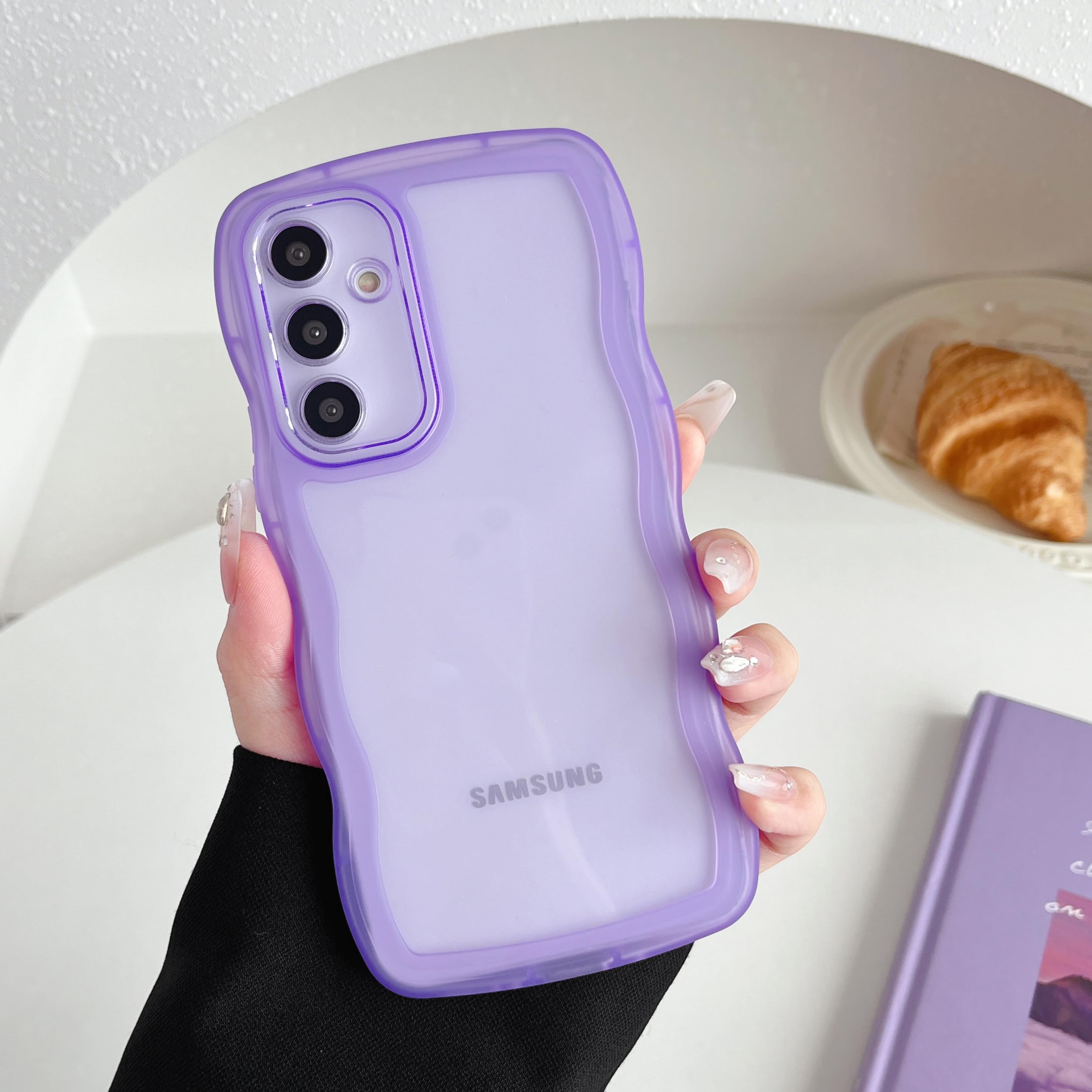 【送料無料】ZTOFERA Clear Wave Frame Case for Samsung 色：紫、サイズ：Samsung...