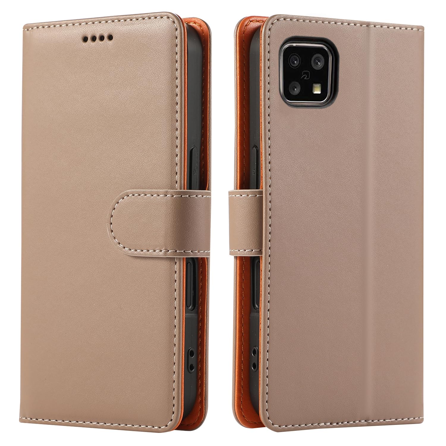 【送料無料】JDDLang PHONEケース手帳型 手帳 スマホケース SAMSUNG 手帳型 携帯カバー 色：アプリコット、サイズ：AQUOS Sense4/Sense5G