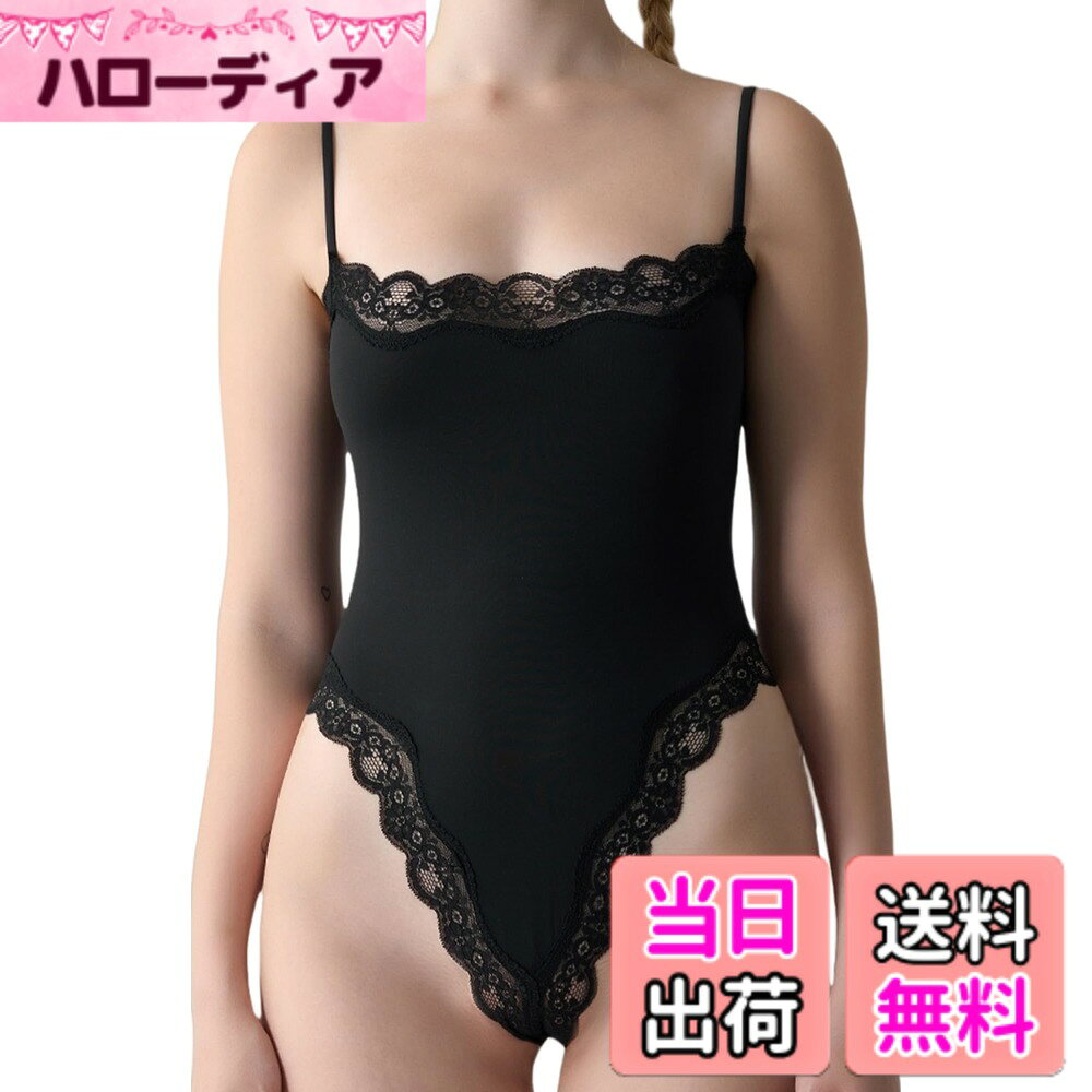 【送料無料】[Maeau] レディース レオタード 補正下着 シェイプアップ ボディスーツ キャミ タイツ ボディシェイパー お腹引き締め ヒップアップ インナー 高弾性 美尻 可愛い レース 色：ブラック、サイズ：S hellodear-11324875 ハローディア楽天市場店 パッケージ画像