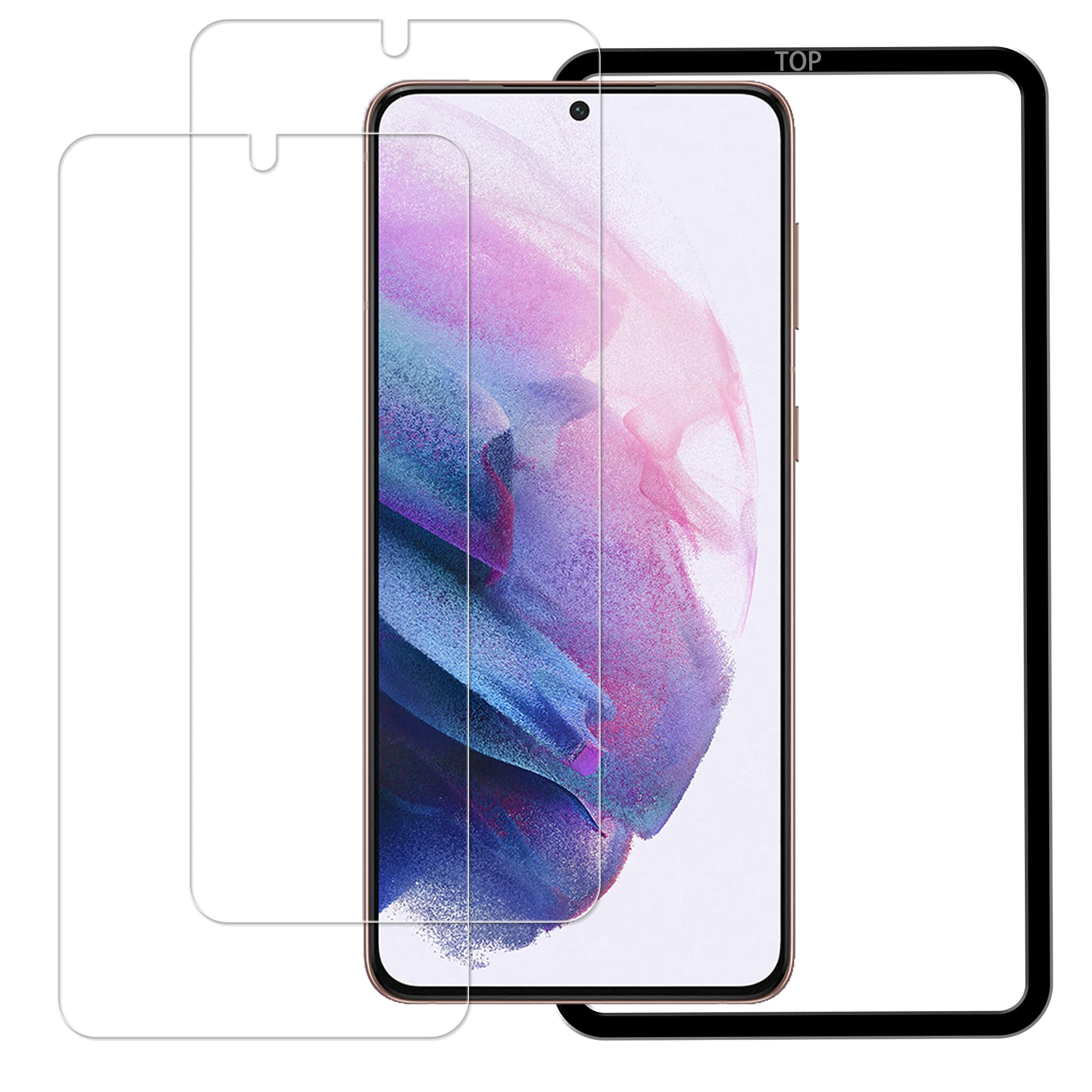 HUAKE 2枚セット 日本素材採用 専用 ガラスフィルム サイズ：2-D-Galaxy S21