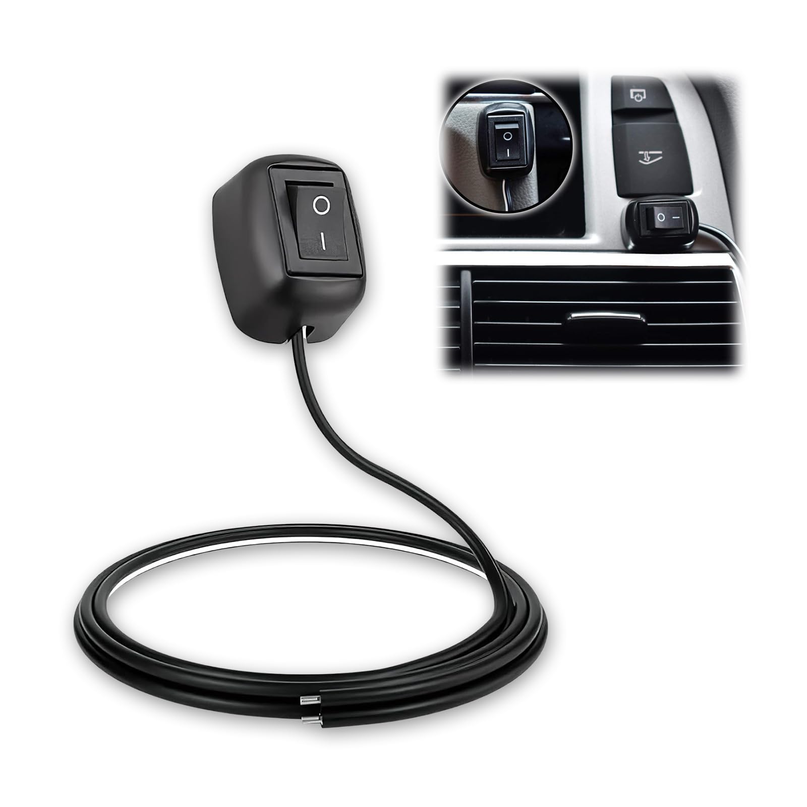 【送料無料】PureSino 車のDIYスイッチ 船型のボタンス 自動車改装 両面接着剤付き DIY OFF/ON DC 12V 10A 自動車改造ミニスイッチ 車のDIYスイッチ水滴形状のボタンスイッチ 使用簡単 線長約60cm フォグランプ用 LEDライトバー用 サイズ：60CM