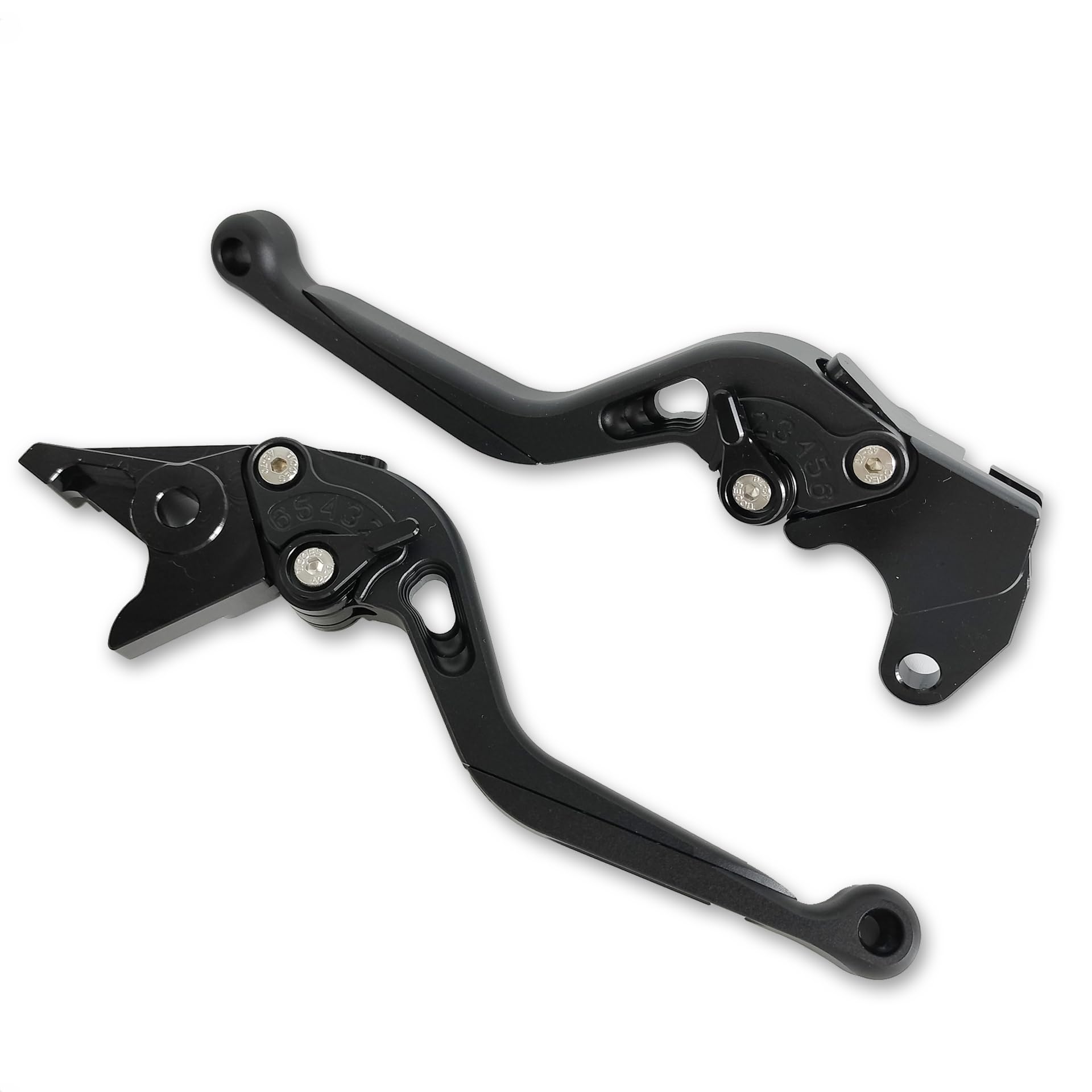 【送料無料】S1 スズキ ブレーキ クラッチ レバーセット 6段階調整 汎用品 ショート&標準レバー 色：ALL黒　伸縮、サイズ：L