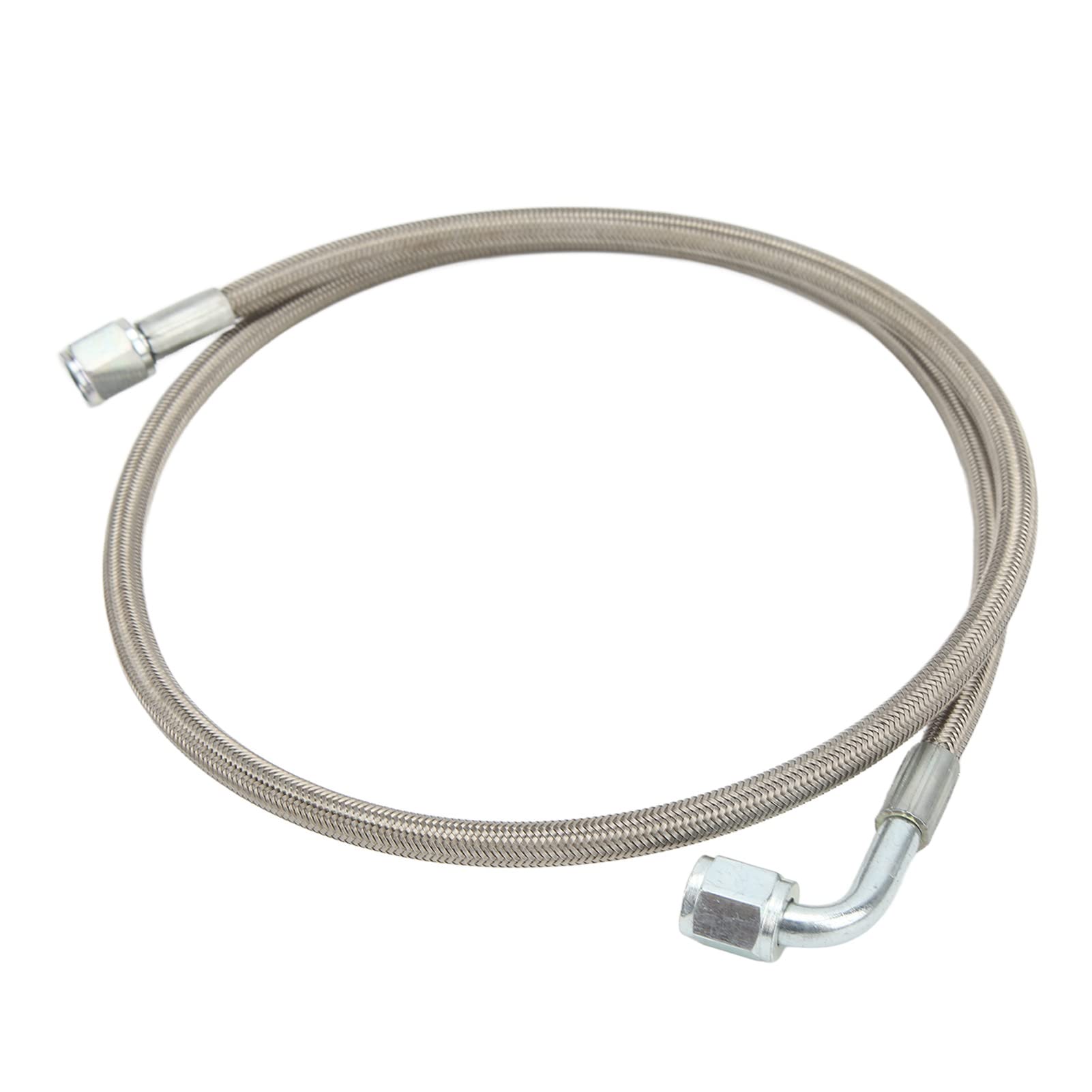 Turbo Oil Feed Line 4AN 90 Degree Stainless Steel Braided Oil Feed Tube Pipe Hose for Turbocharger Engines サイズ：60インチ