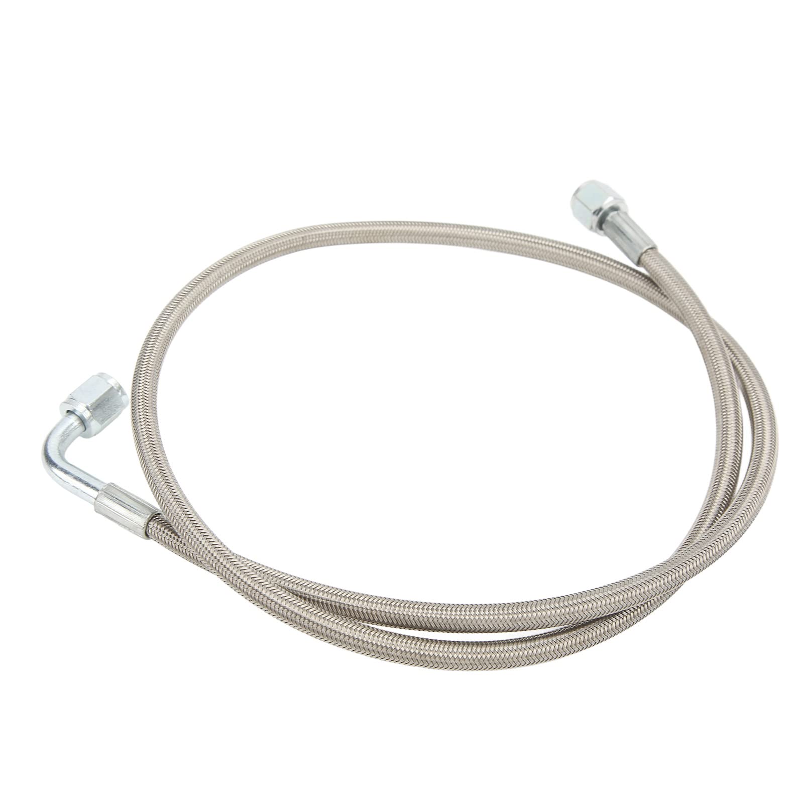 Turbo Oil Feed Line 4AN 90 Degree Stainless Steel Braided Oil Feed Tube Pipe Hose for Turbocharger Engines サイズ：48インチ