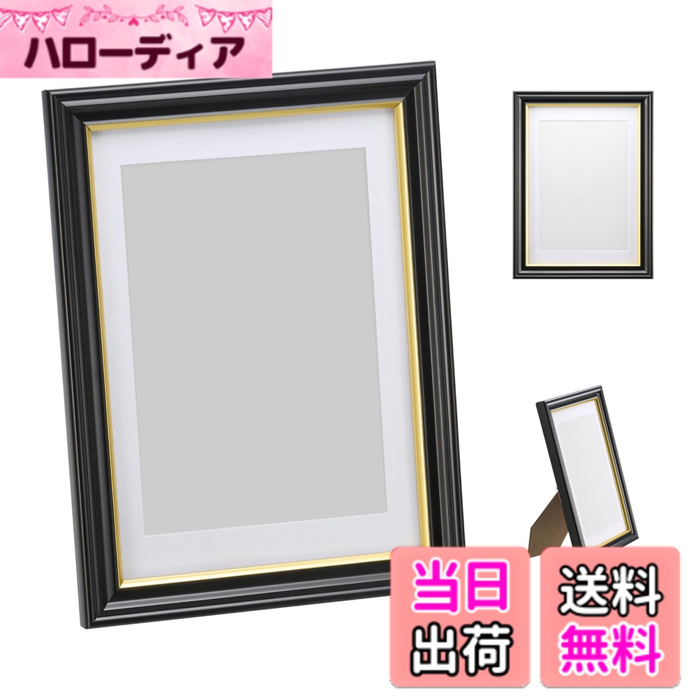 【送料無料】ハクバ 【限定】HAKUBA フォトフレーム 肖像額縁 入山 AZ ブラック 軽くて割れないPET板モデル フォトパネル 葬式額 葬儀用 遺影 色：ブラック、サイズ：2L