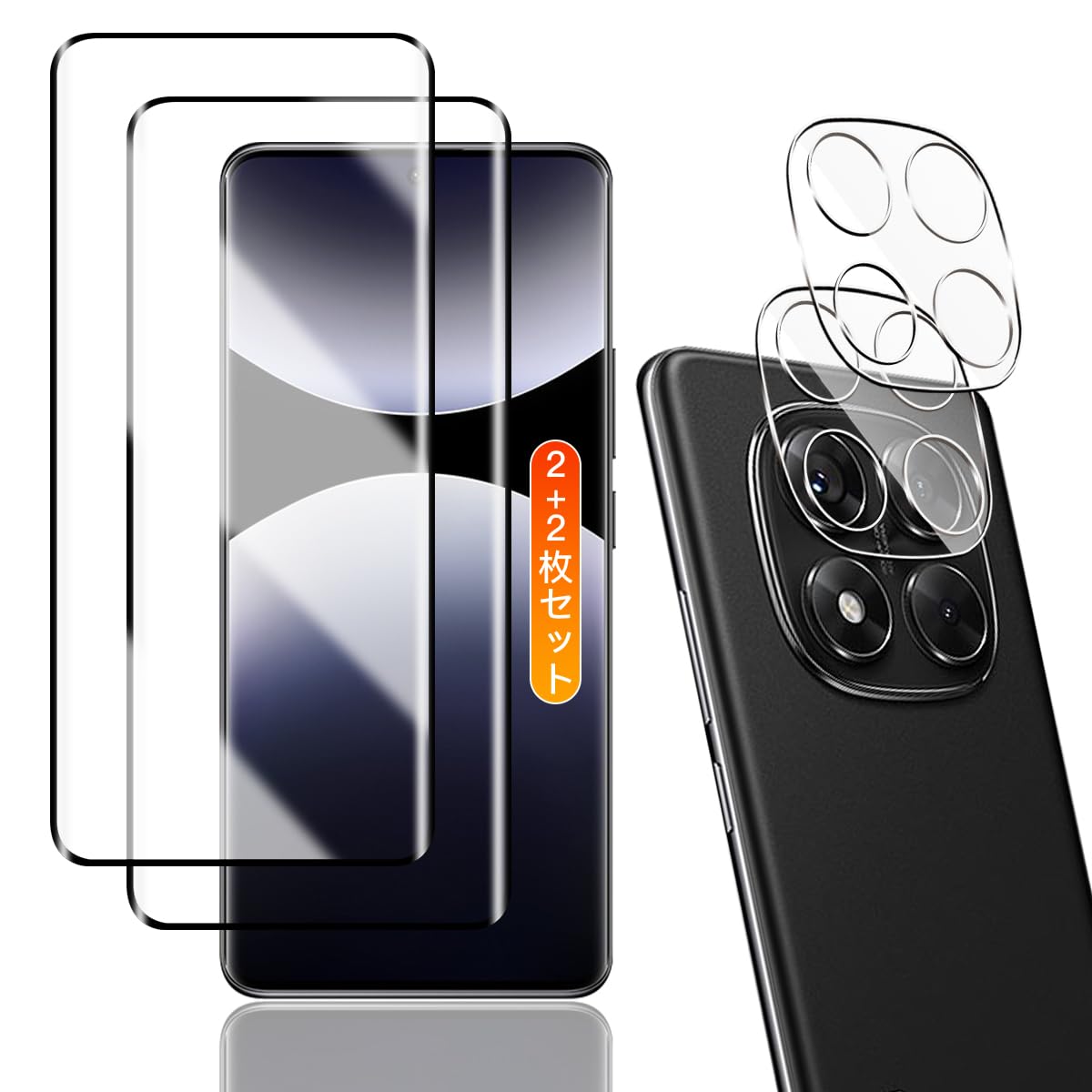 【送料無料】ガラスフィルム カメラフィルム ケース クリア 色：クリア、サイズ：対応 Redmi Note 14 Pro 5G