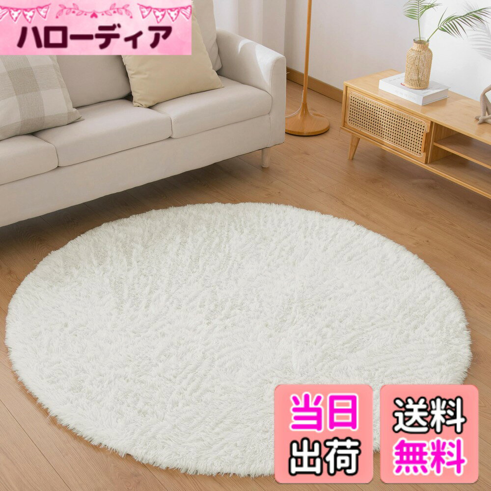 【送料無料】Matdeco カーペット SY-I024-FT 色：無地・ホワイト、サイズ：直径150cm