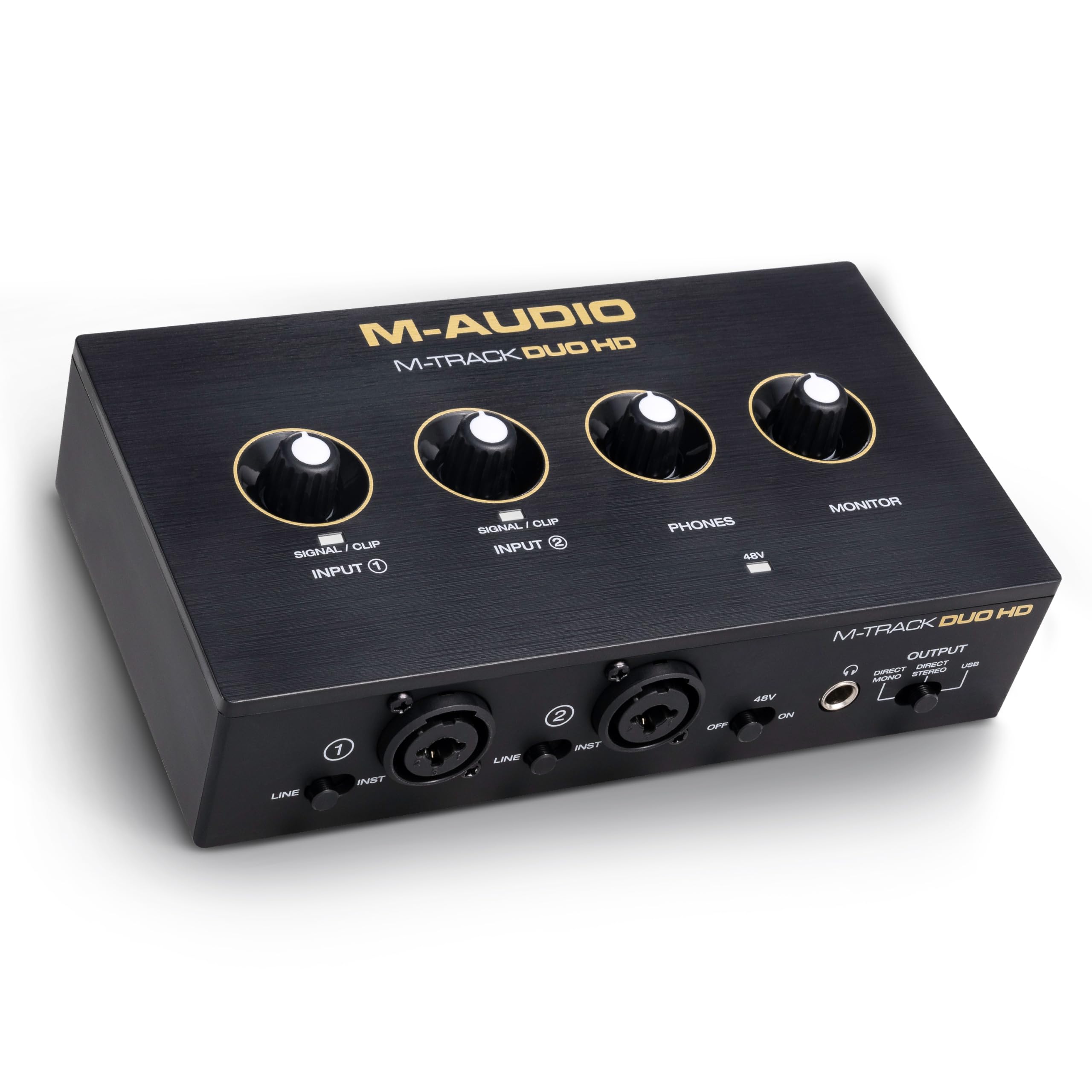 【送料無料】M-AUDIO M-Track Duo HD オーディオインターフェイス USB-C対応 24bit・192kHz 2イン2アウト(XLR/TRS対応) レコーディング・配信・ポッドキャスト対応 ソフトウェアスイート付属 色：ブラック、サイズ：192kHz、XLR端子x2