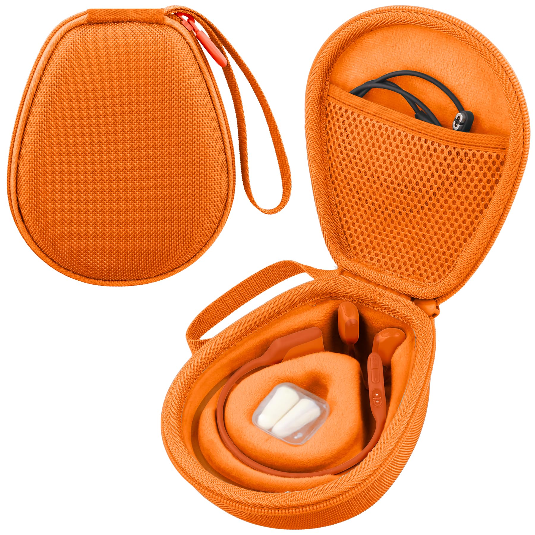 Shokz OpenFitt2/OpenFit Air/OpenFit オープンイヤーヘッドホン ワイヤレスイヤホン対応（ケースのみ） 色：オレンジ、サイズ：OpenRun Pro 2/Mini/Swim/Moveに対応