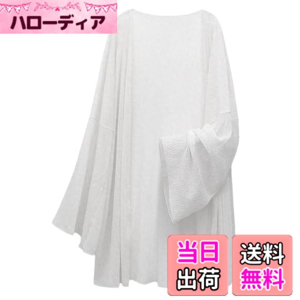 商品情報商品の説明主な仕様 【UV カットx冷房対策】紫外線遮断率95%以上の素材で日焼け防止。極薄生地はオフィス冷房時も肌寒さ軽減。洗濯20回後も効果持続で長期利用可能。【透け感レースの大人エレガンス】極薄シフォンレースの透け感が控えめな魅力を演出。隙間から見える肌は磨かれた大人の品格を醸し、刺繍デザインでさらに品位アップ。【2種類の袖口デザイン】7分フレア袖xレース接は動くたびに優雅な弧を描く。スリット袖口は軽やかさと動きやすさを兼ね備え、どちらも女性の柔らかさを引き立てる。【ロング丈＆M-2XLサイズ展開】ロング丈が体型をカバー。ゆったりオーバーサイズでM-2XLまで幅広い体型に適し、縦長効果でスタイルアップ。【オフィス→海辺 マルチシーン対応】透け感ネット素材の軽さと上品さで、オフィスは白シャツと重ねて知的な印象。海辺は水着の上に羽織ってフェミニンなリゾートスタイルにも適応。