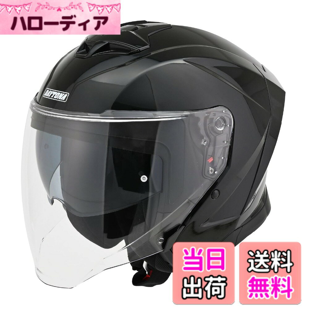 商品情報商品の説明ライダーの安全を最優先に考えたデイトナオリジナルヘルメットシリーズ。 耐衝撃性に優れた高強度ABS素材を採用し、高強度の帽体が優れた安全性能を発揮。 高性能ベンチレーションや脱着可能な内装など、多彩な機能を備えつつ、価格とのバランスも高次元で実現したヘルメットです。 【DN-006SJ】 空力性能に優れたスポーツ設計のジェットヘルメット。 風の流れを意識した帽体形状が走行中の空気抵抗を抑え、長時間でも疲れにくいライディングをサポートします。 インナーバイザーは、片手で簡単に開閉可能。ライディング中の眩しさを防ぎ視界を確保します。 エアベンチレーション付きでヘルメット内のこもった熱気を効率よく排出。 肉厚なスピーカーにも対応したスピーカーホールを備え、耳への圧迫を軽減します。 万一の事故時にヘルメットが外れにくいDリング仕様のあごひも。 内装は全て取り外して洗えるので、清潔に使用できます。 また、別売のピンロック社製ピンロックシート(品番：62354)に対応しており、視界の曇り対策も可能です。主な仕様 空力性能が高い、スポーツタイプのバイク用ジェットヘルメット風の流れを意識した帽体形状が走行中の空気抵抗を抑え、疲れにくいライディングをサポートインナーバイザーは片手で簡単に開閉可能。ライディング中の視界確保に取り外し可能な内装は洗濯でき、清潔に保てる設計万一の事故時にヘルメットが外れにくいDリング仕様のあごひも。肉厚なスピーカーやインカムも取付可能なスピーカーホールを装備
