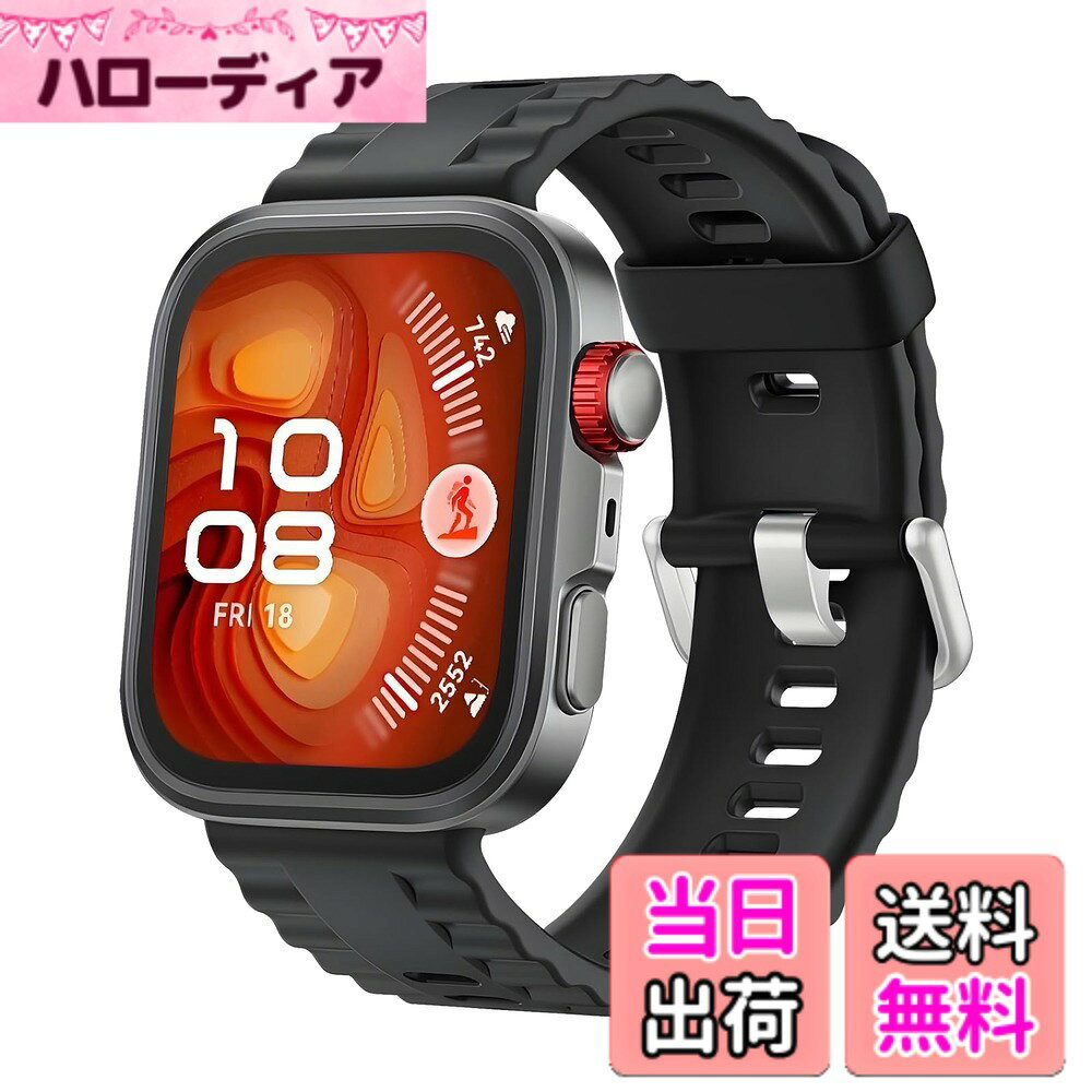 【送料無料】[HeeNia] バンド HUAWEI(ファーウェイ) Watch Fit 4 Pro/Watch Fit 4/Fit 3 対応 シリコンバンド オリジナルストラップ 交換ベルト 通気 軽量 シンプル 調節可能 取付簡単 スポーツストラップ 時計ベルト ファーウェイウォッチFit 4 用 色：ブラック