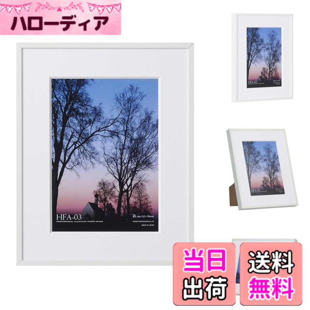 【送料無料】ハクバ (HAKUBA) 額縁 アルミ額 HFA-03 色：ホワイト、サイズ：2L