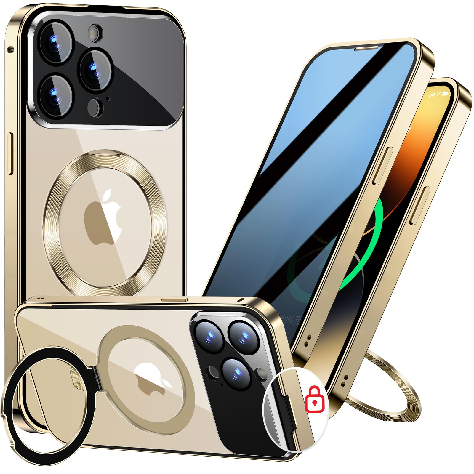 【送料無料】【伝統を破る！360°ゼンマイ式スタンド！】Rosycover iPhone 12/12 Pr...