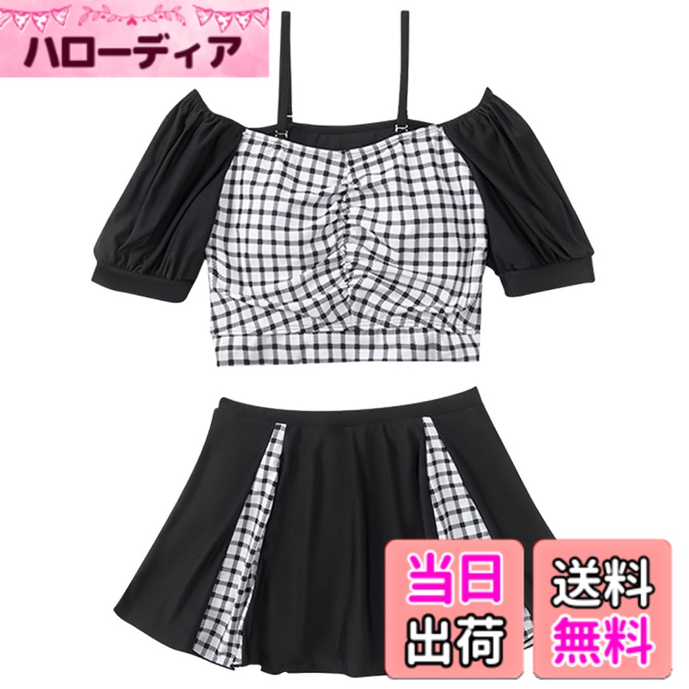 商品情報商品の説明説明 可愛いな女の子セパレート水着。 透けの心配もない厚さで安心感もある素材で優れて長持ち、しっかりとした伸縮性がある高品質生地。 通気性も良い、お肌に優しい、 元気に動きまわるお子供様に安心！ 飾り過ぎないセパレートデザイン、着脱しやすい。 動くたびに揺れるスカートがかわいい。スカート中見せパン付き。 海やプールだけでなく、スイミングスクールや幼稚園、保育園にも最適。主な仕様 可愛いな女の子セパレート水着がついに登場。嬉しいパッド付き!サイズ：S(身長140-155cmお勧め)、M(身長145-160cmお勧め)、L(身長155-165cmお勧め)ショーツとスカートが一体型のスカパンで、チュール入りとギンガムチェックと、どちらも後ろ姿まで可愛いセパレートタイプなので、脱ぎ着が楽です。お子様一人でお着替えできます。トップスにはジュニア用の差し込みカップ付きで、お年頃の女の子も安心してご着用していただけます。