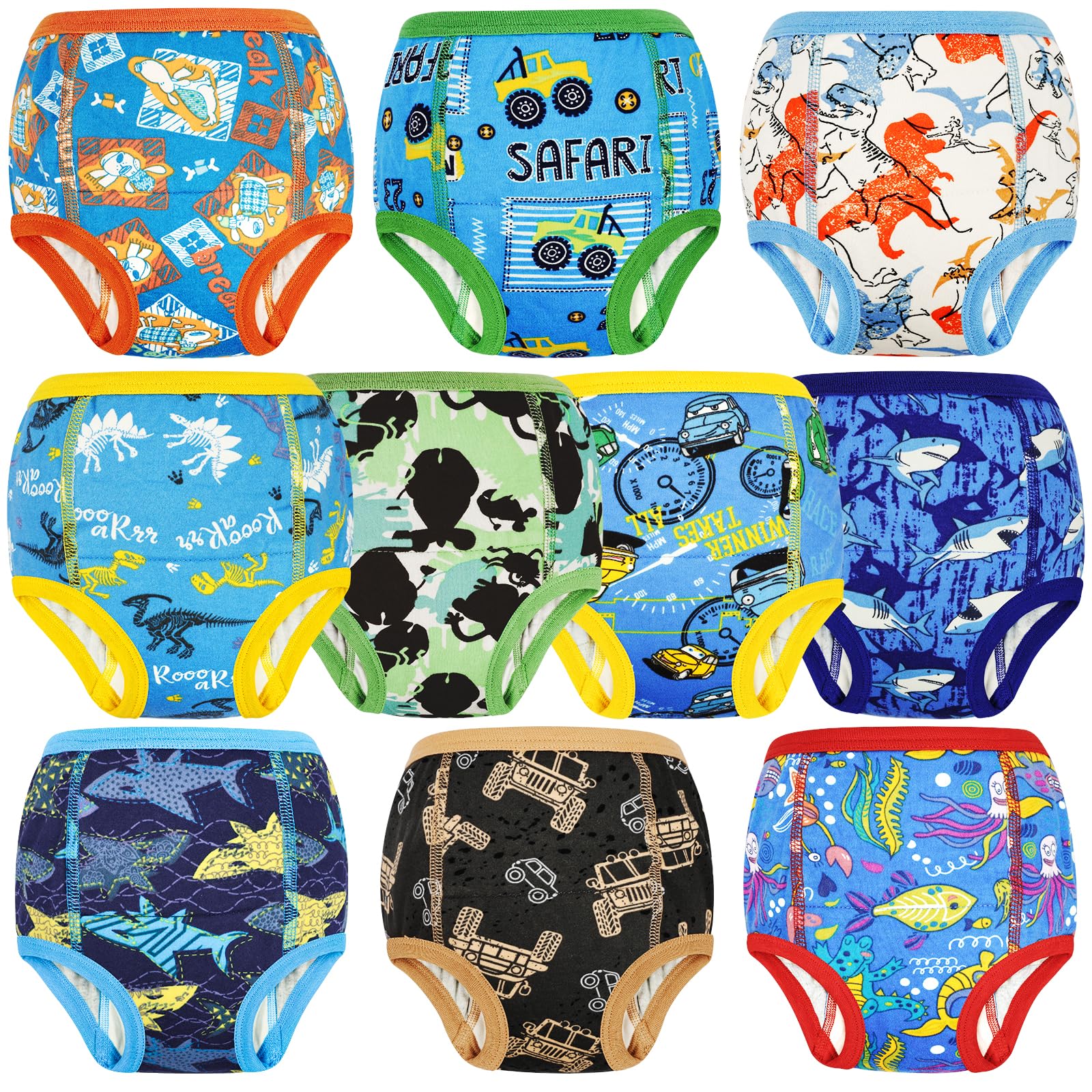 【送料無料】[MooMoo Baby] トレーニングパンツ 子供 6層構造 10枚セット 90-160cm...