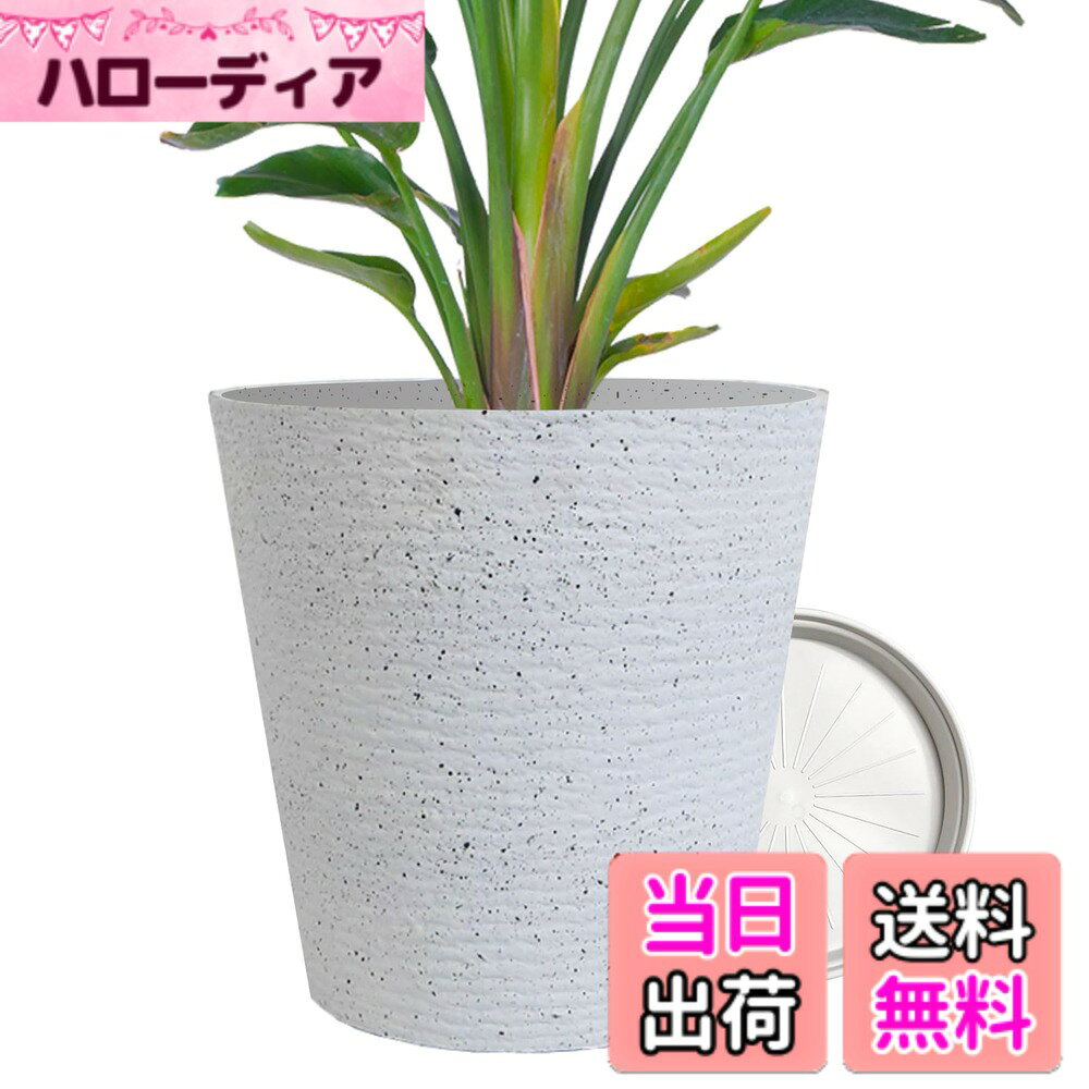 商品情報商品の説明主な仕様 【幅広い用途】お部屋、ベランダ、オフィス、庭、お店、キッチンなどに置いて綺麗な飾りになります。鉢 おしゃれなデザインで、観葉植物 鉢や植木鉢おしゃれとして、室内外のインテリアにぴったりフィットします。【軽量】女性でも簡単に持ち運ぶことができ、この植木鉢は新しいプラスチック素材で作られており、スタイリッシュで軽量で、石のような外観を持ち、植木鉢をお部屋に簡単に移動したり、植え替えたりすることができます。【優れた排水性と通気性】このポットは底に穴があり、排水性を促進するように設計されており、根茎の呼吸が容易になり、植物を健康に保ちます。トレイが付いているので、置いた場所が濡れる心配もありません。【優れたデザイン】リアルな石の質感を備えた植木鉢は、観賞用の植木鉢やプランターに最適です。大理石の質感とプラスチックの重量感を兼ね備えた美しい外観です。【アフターサービス】:1年間の製品品質。製品の問題に遭遇するすぐに当社に連絡してください。連絡先：ページの「アカウントサービス」→「注文履歴」→「販売者への連絡」をクリックして、弊社にメールを送ります。私達は最大限の努力を尽くしてあなたの満足をします。