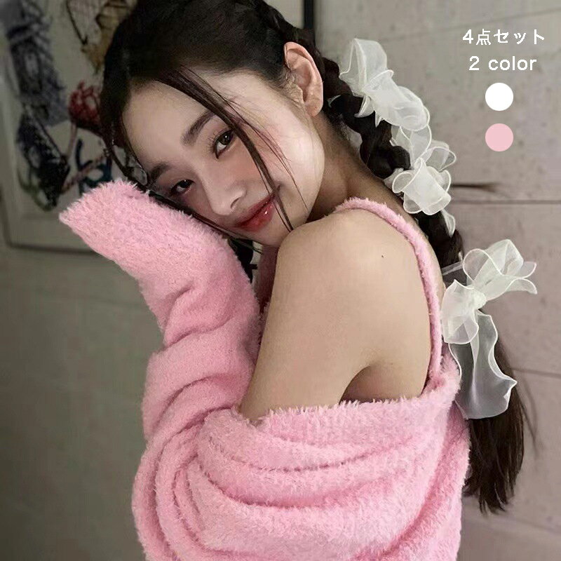楽天R＆K　LuLuca　楽天市場店【値下げ】ヘアクリップ ヘアピン セット リボン 巻き 舞台 【4ヶ】ヘアアクセサリー　髪留め ヘアアレンジ シンプル パッチンどめ 子供 女の子 花 パッチン留め パッチン ピン　ヘアアクセ キッズ　お呼ばれ　前髪留め　髪飾り シンプル　キュート　大人