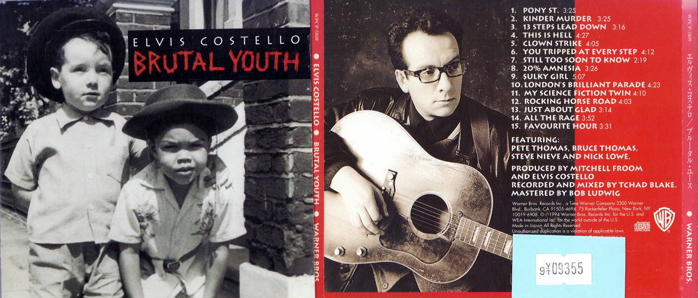 ELVISCOSTELLO BRUTAL YOUTH エルヴィス・コステロ ブルータル・ユース 歌詞カードなし。ジャケットに破れあり。 WPCP-5809 中古CD_m