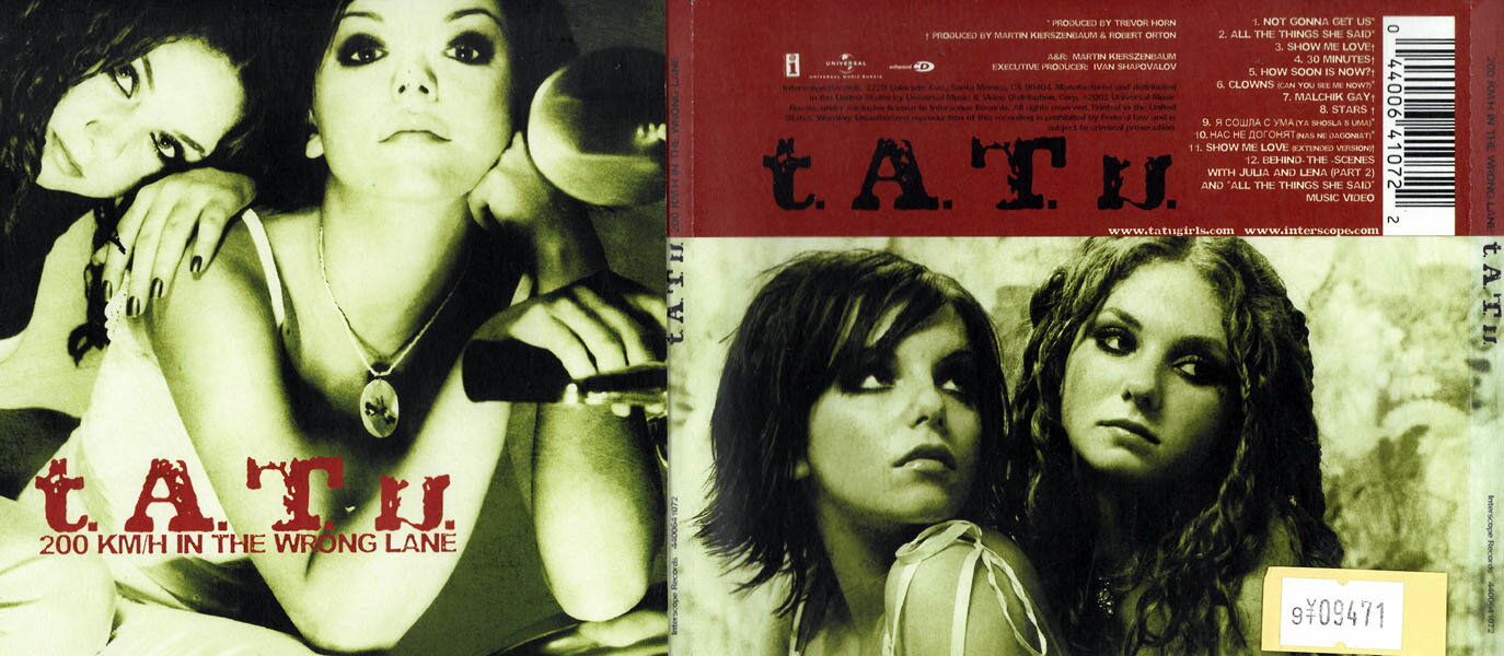 t.A.T.u. タトゥー 　200 KM/ H IN THE WRONG LANE 輸入盤　和訳なし。　　　　　中古CD_m