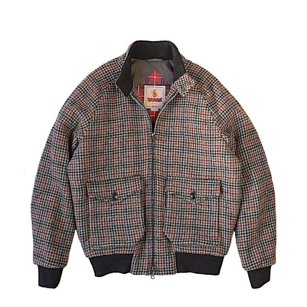 BARACUTA バラクータ P.ウール G9 オーセンティックフィット ポケット ハウンドツゥース グレー ハリントン ジャケット