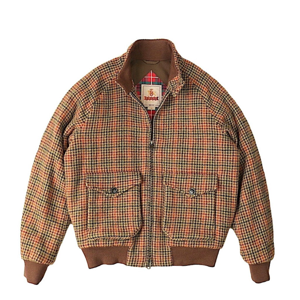 BARACUTA バラクータ P.ウール G9 オーセンティックフィット ポケット ハウンドツゥース キャメル ハリントン ジャケット