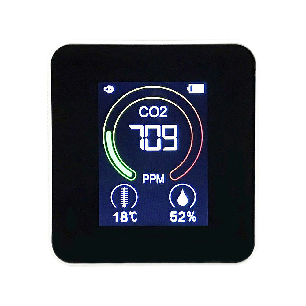 クレセル 二酸化炭素濃度計 温湿度計 USB充電 CO2R-200 【crecer CO2 二酸化炭素 計測 モニター 温度 湿度 USB 換気 目安 X44Q】