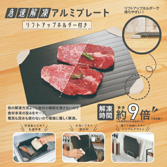 カクセー 急速解凍 アルミプレート リフトアップホルダー付き QK-01 【薄型 解凍 ...