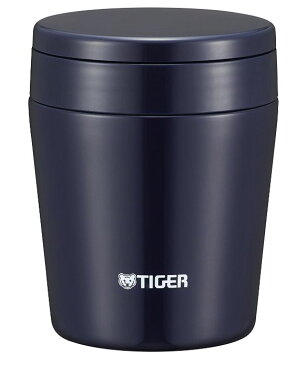 タイガー 魔法瓶 真空 断熱 スープ ジャー 300ml 保温 弁当箱 広口 まる底 インディゴブルー MCL-B030-AI Tiger
