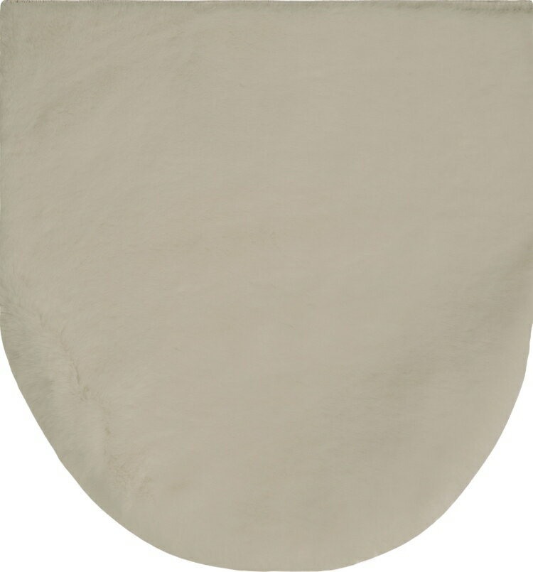 オカトー pupumof ラビットファー調 兼用フタカバー グレージュ 【ふわふわ おしゃれ トイレ用カバー O型 U型 洗浄 暖房 吸着 洗える 洗濯 滑り止め】