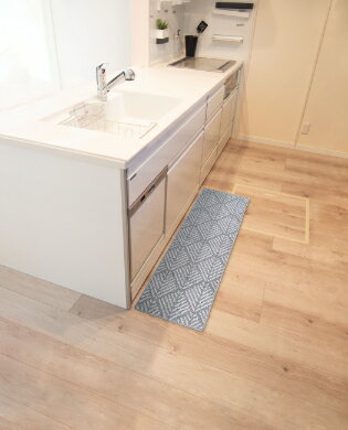 オカトー Lugn キッチンマット 45×120cm フィッシュ