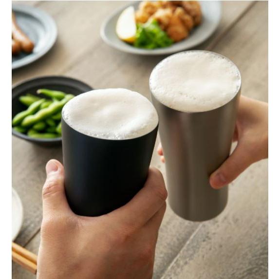 ヘムリーベットのピーコック おうち居酒屋 ビアタンブラー 420ml ブラック ATD-42 B 【peacock 真空断熱 保冷 保温 コップ グラス ビール ギフト プレゼント】｜アングル2