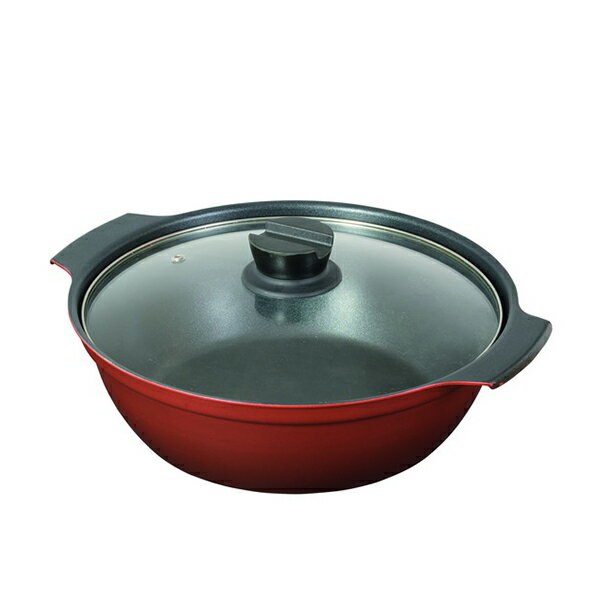 26 cm〜30 cm - 【2980円以上送料無料】パール金属 HB-6965 旨味 ふっ素加工IH対応ガラス蓋付卓上鍋26cm