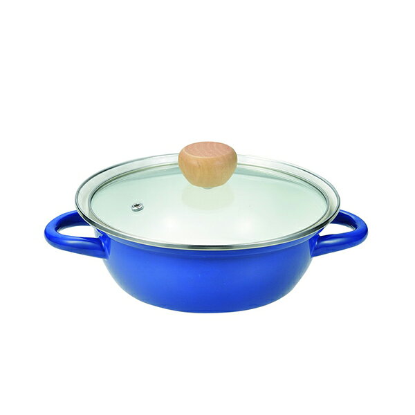 Glass Pots - 【2980円以上送料無料】パール金属 HB-6996 ピッタリ IH対応ホーローガラス蓋付卓上鍋18cm(ブルー)