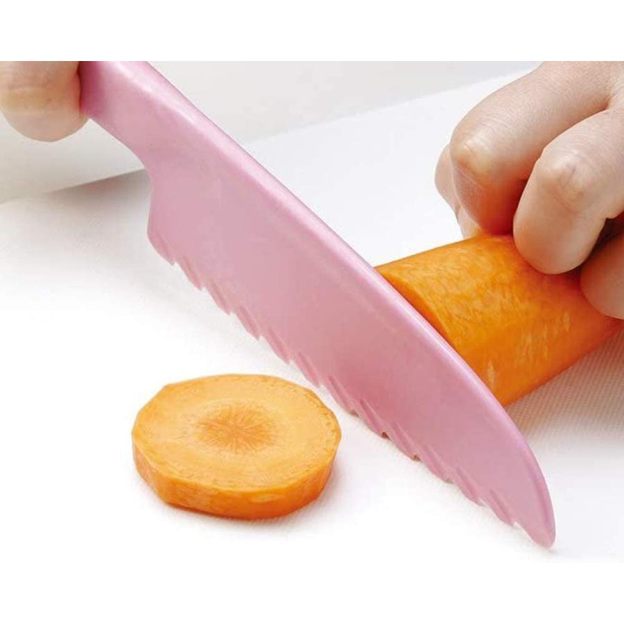 ヘムリーベットのスケーター プラスチック製 子供包丁 ハローキティ HKP1 【ナイフ 包丁 子ども 幼児 安全 小さい ミニ サイズ】｜アングル2