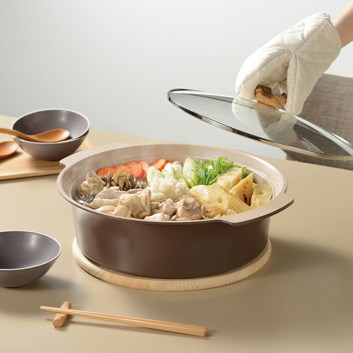 和平フレイズ RB-3310 アルモンデ　IH対応卓上鍋30cm　ブラウン