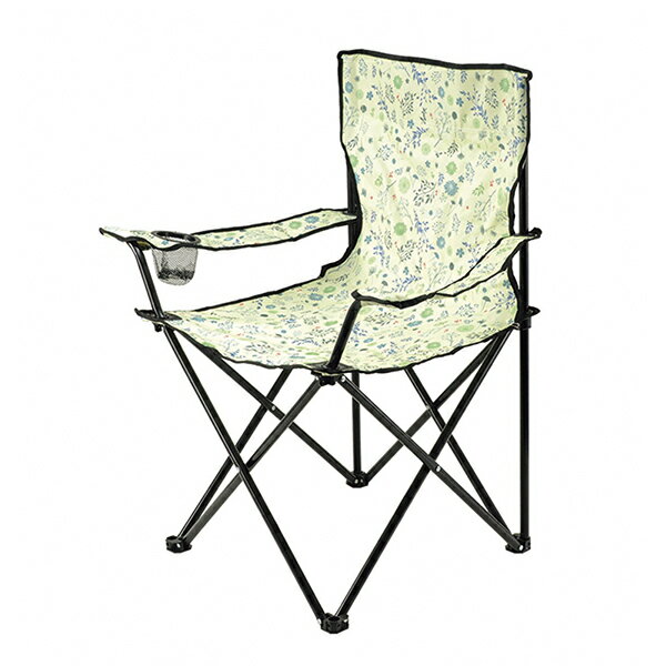 ★送料無料★カクセー　BN-01 肘掛け付レジャーチェア ボタニカル調