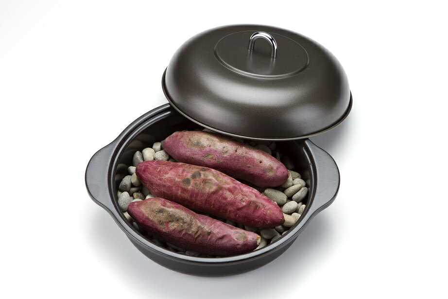 【2980円以上送料無料】高木金属 ホーロー焼き芋器 24cm 焼き石付 HA-IY24S