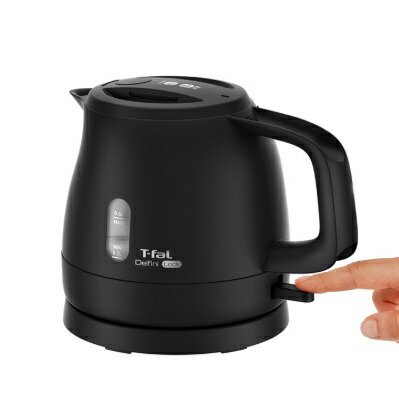 T-fal デルフィニ ロック ブラック 0.6L KO1608JP 【セブジャパン 電気ケトル ポット 空焚き防止 オートオフ お湯漏れロック 片手 持ちやすい 注ぎやすい あっという間に すぐに沸く 送料無料】