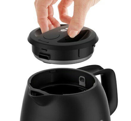 T-fal デルフィニ ロック ブラック 0.6L KO1608JP 【セブジャパン 電気ケトル ポット 空焚き防止 オートオフ お湯漏れロック 片手 持ちやすい 注ぎやすい あっという間に すぐに沸く 送料無料】